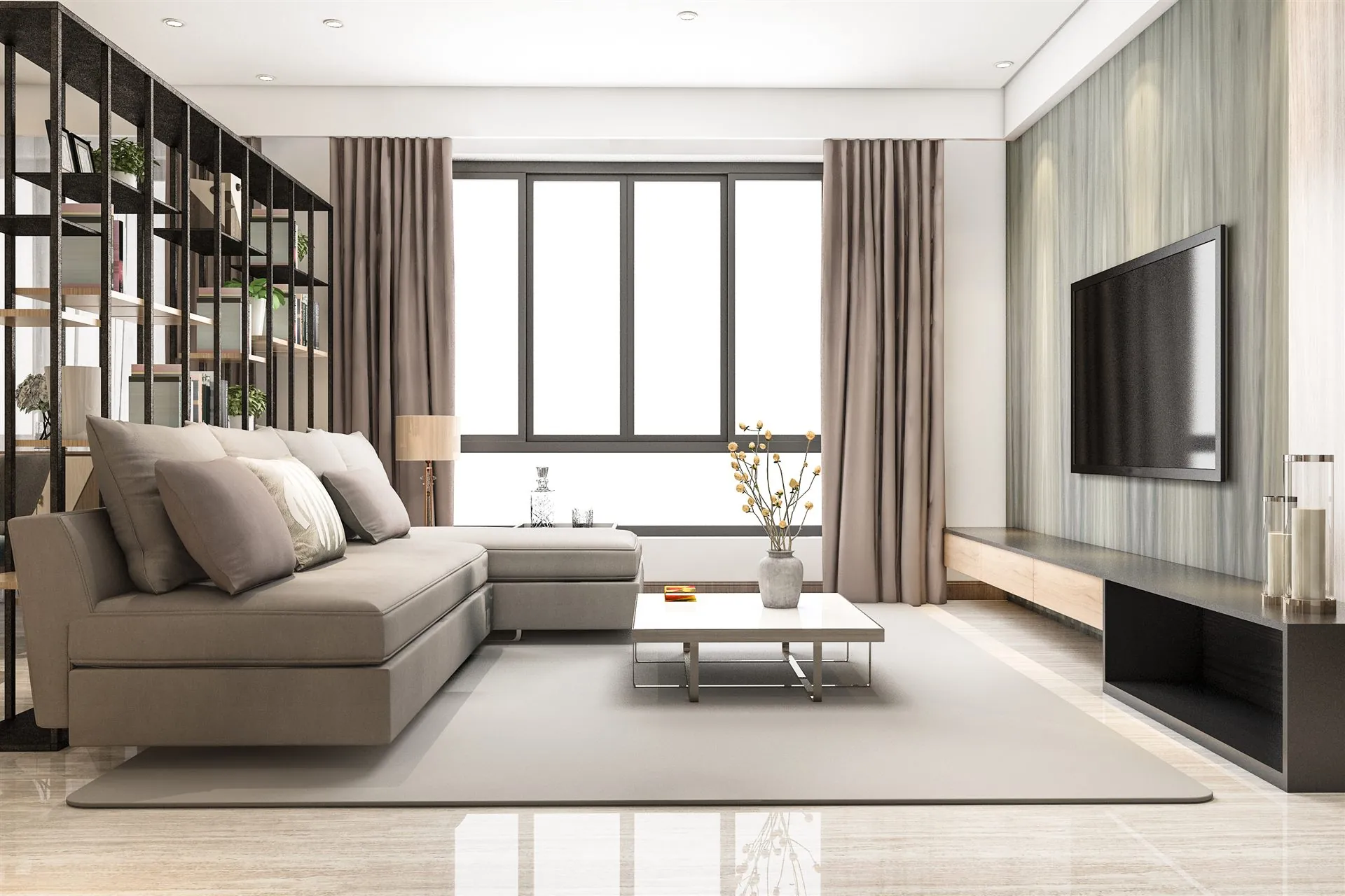 Spacious 4 BHK flat living room for sale in a premium Hyderabad gated community
