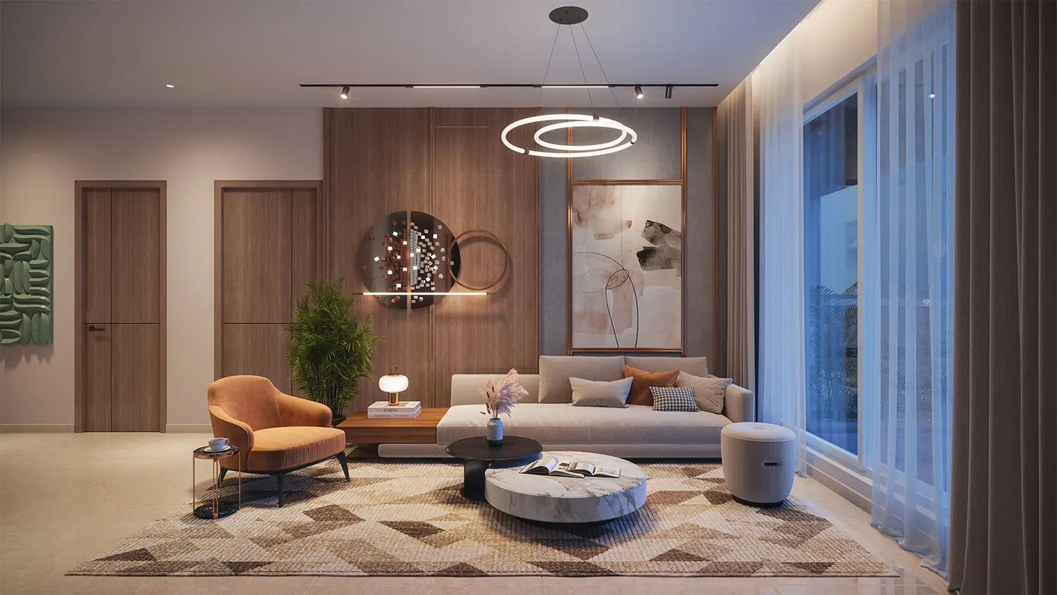 Living room of a 2 BHK flat in Kollur at Anvita Ivana