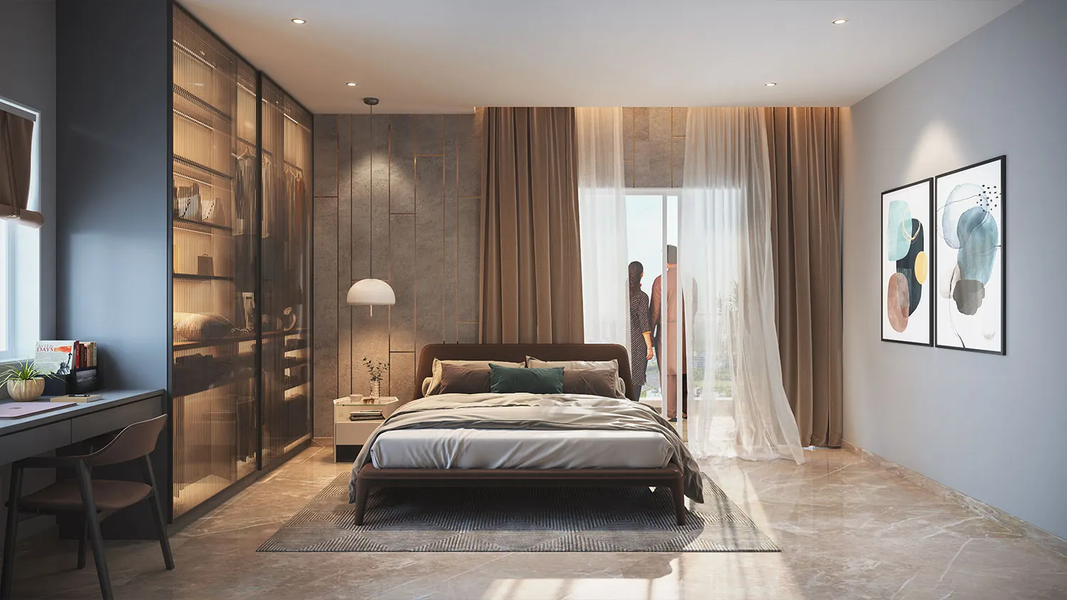 Bedroom of a 3 BHK apartment in Kollur at Anvita Ivana