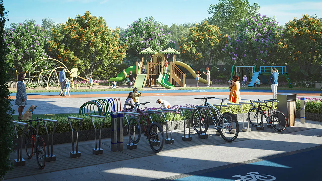 Anvita Ivana children's playground and bicycle parking, Kollur