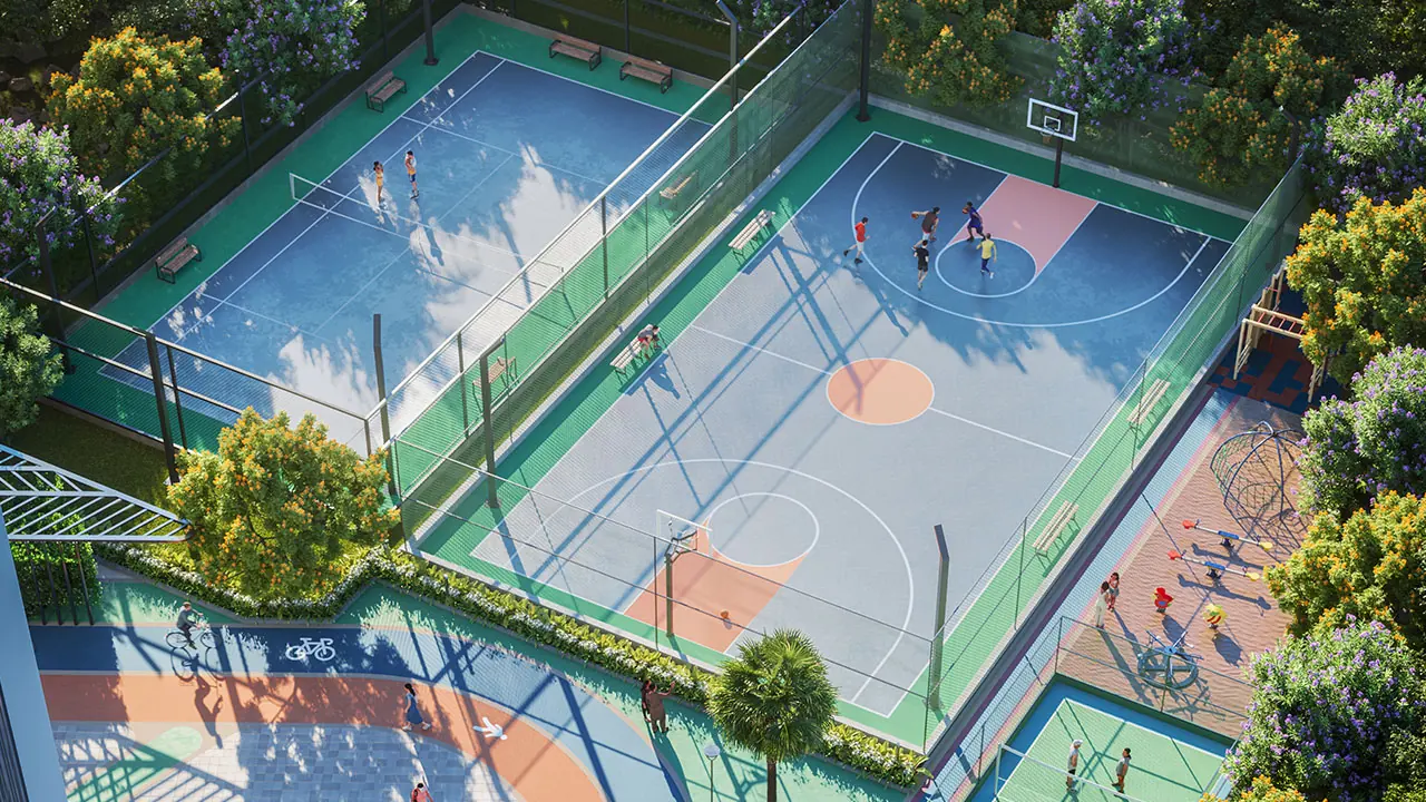 Anvita Ivana tennis and basketball sports courts, Kollur