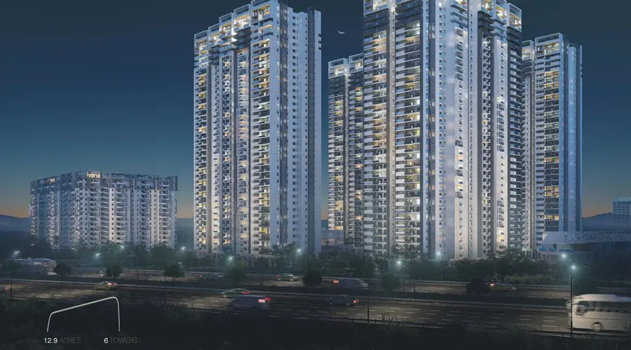 Anvita Ivana towers in Kollur at night, near Neopolis on the Financial District side of the IT corridor