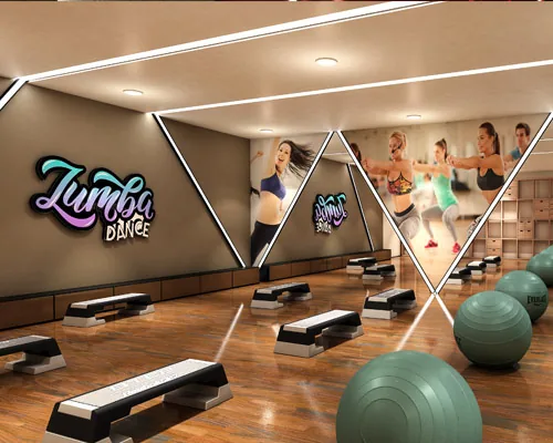 Zumba dance studio in the Vaishnavi Houdini clubhouse, Bandlaguda Jagir